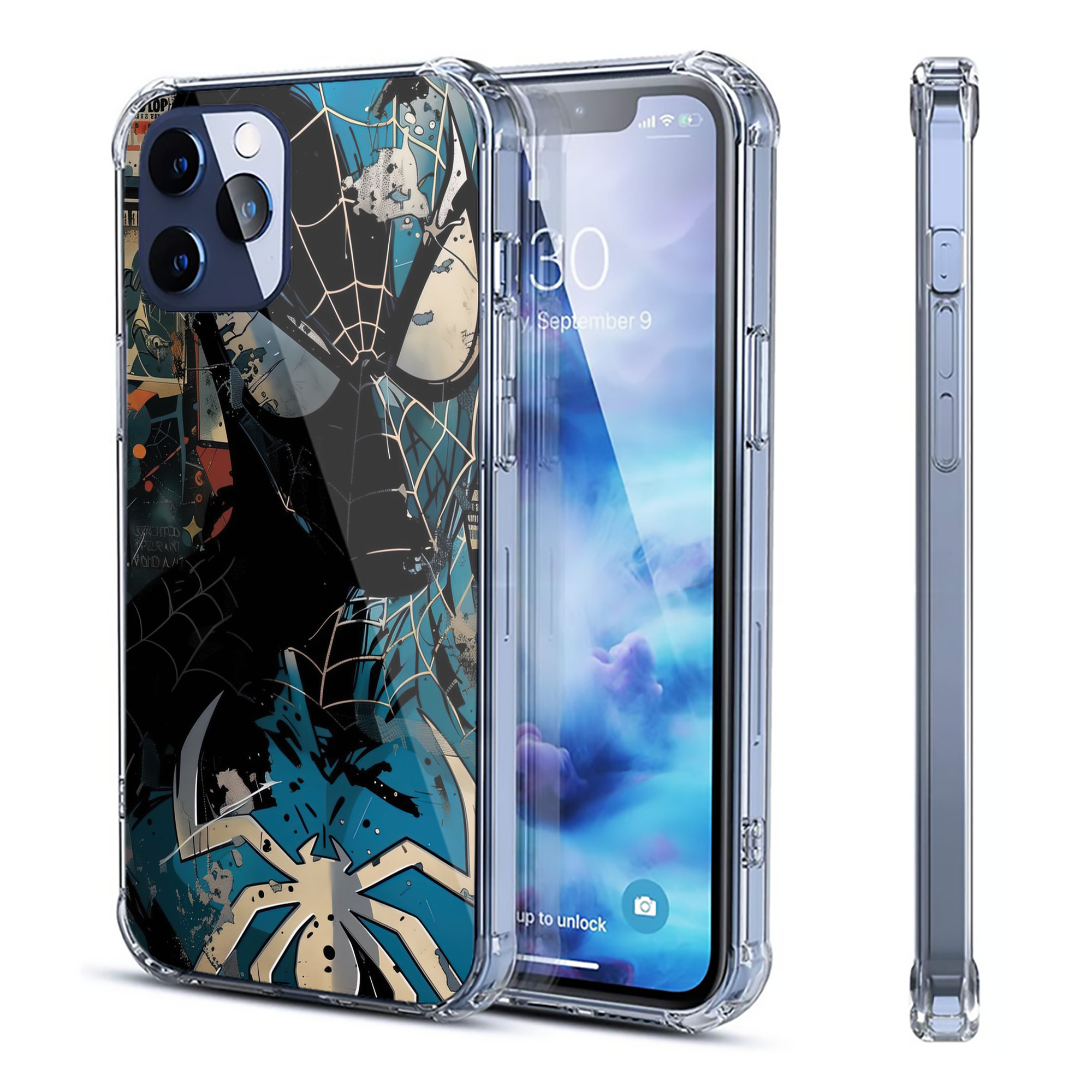 （画像用） Spider Man スパイダーマン 【iPhone 12シリーズ対応】透明スマホケース（クリアソフトケース）
